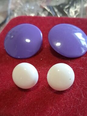 Purple and White Earrings Set - Women Jewelry